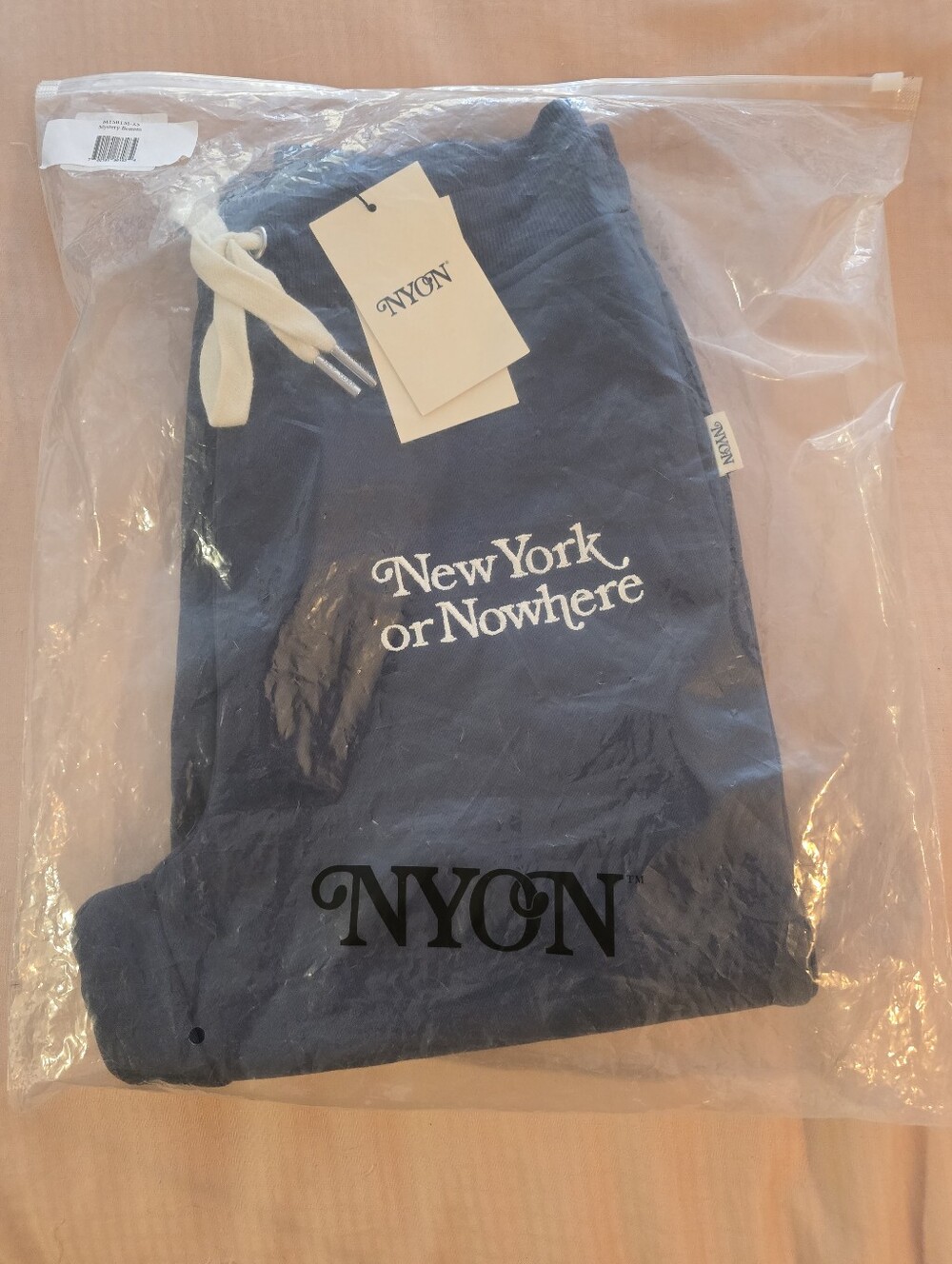 NWT New York or Nowhere (NYON) Signature Drawstring Sweatpants in Navy - Sz XS - Picture 2 of 14